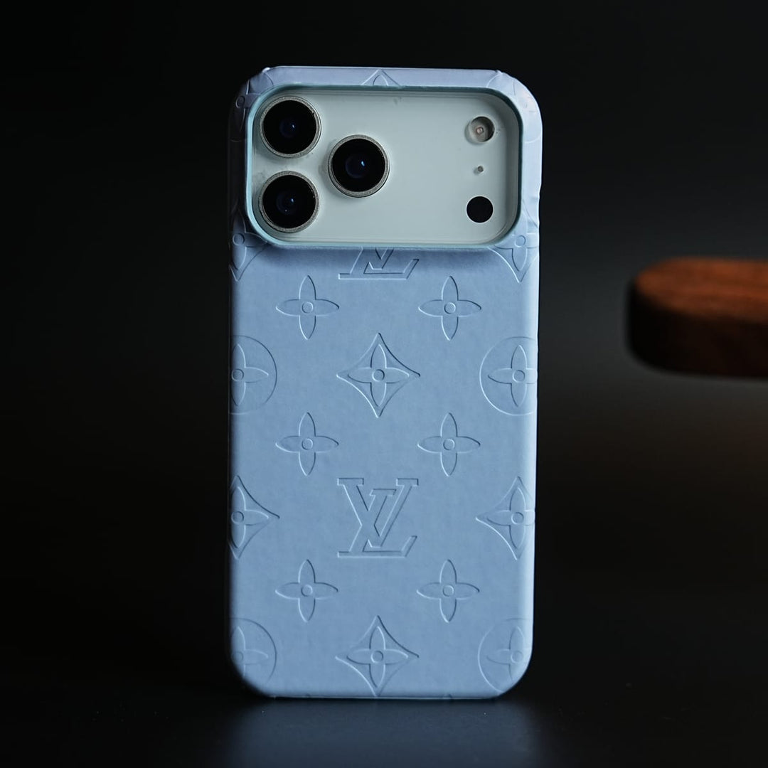 FRATO iPhone 17 Series 17 Pro Max / Light Blue Luxury PU Leather Case for iPhone 17 Series | Fashion Brand Cover