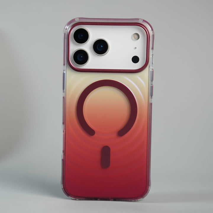 FRATO iPhone 17 Series 17 Pro Max / Open Camera iPhone Series Blush Pink Gradient Wave Pattern MagSafe Compatible Case