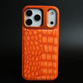 iPhone 17 Series Premium Croc Texture PU Leather MagSafe Case with Metal Camera Frame