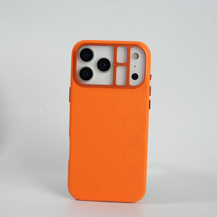 FRATO iPhone 17 Series 17 Pro Max / Orange iPhone 17 Series Premium H Style PU Leather Magsafe Case