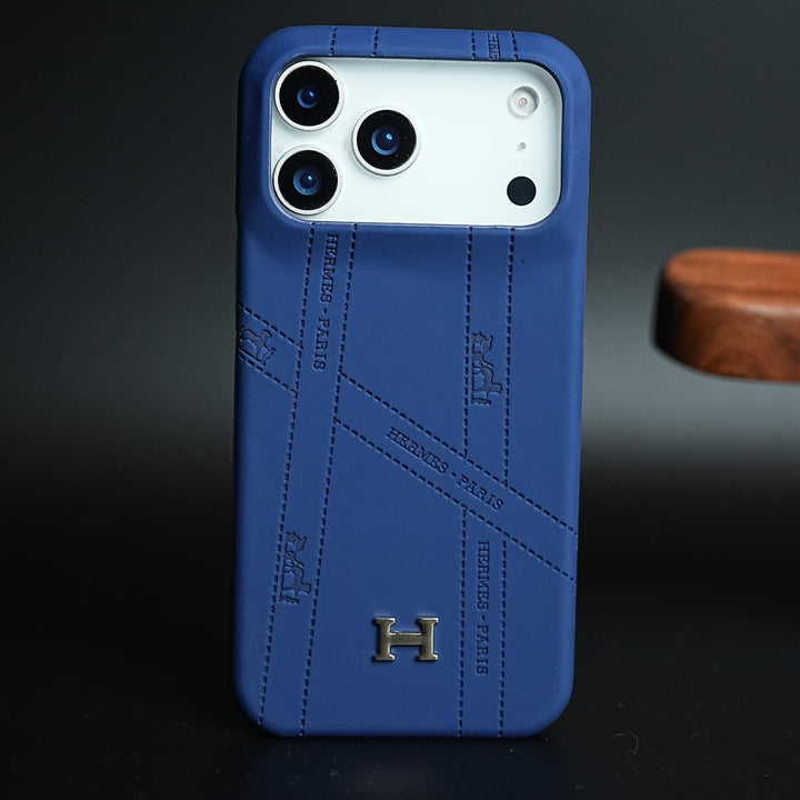 FRATO iPhone 17 Series 17 Pro Max Premium H-Style PU Leather Case for iPhone 17 Series | Luxury Designer-Inspired Protective Cover| Blue