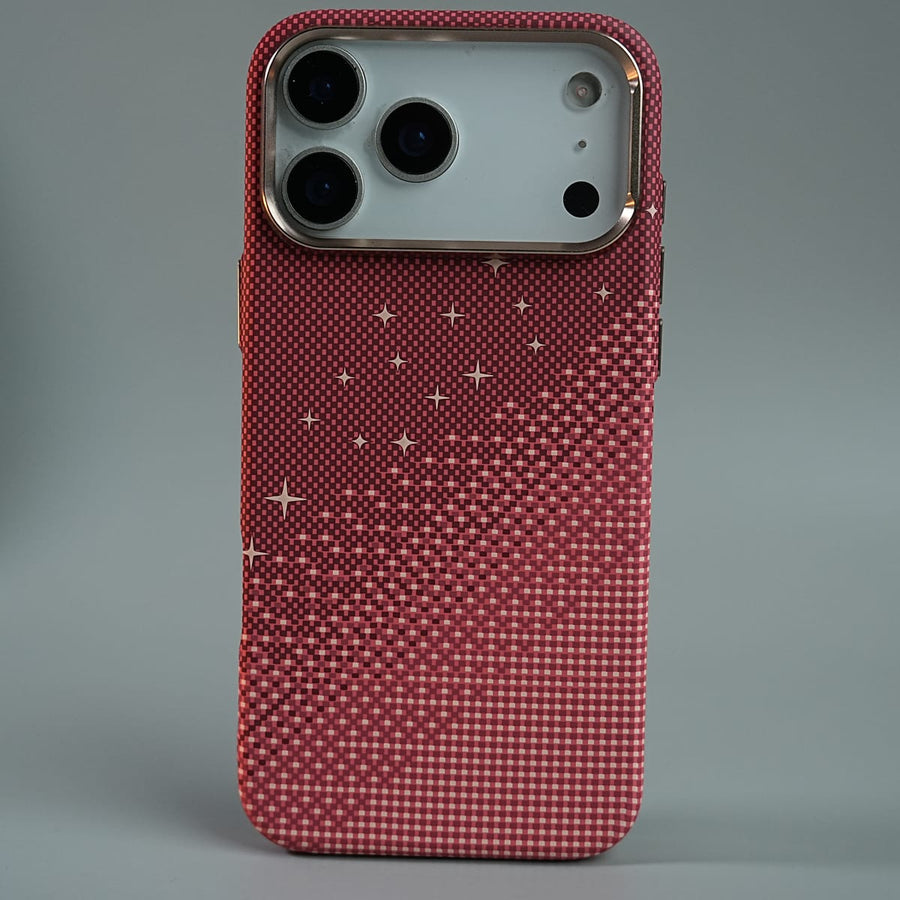 FRATO iPhone 17 Series 17 Pro Max / Red iPhone 17 Series Premium Pixel Gradient MagSafe Case with Metal Camera Frame