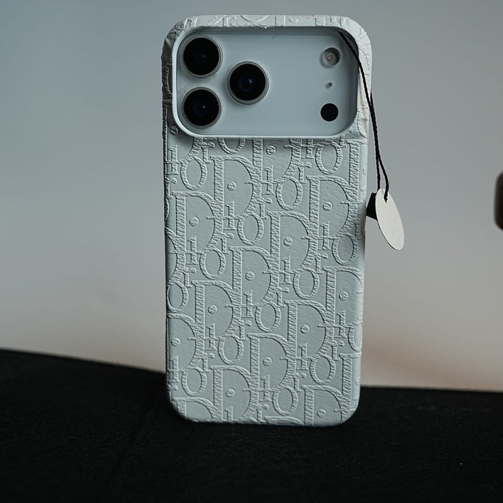 FRATO iPhone 17 Series 17 Pro Max / White iPhone 17 Series Premium Embossed PU Leather Designer Pattern Slim Protective Case