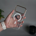iPhone 17 Series Glitter MagSafe Case | Transparent Cover with Sparkle Finish & Metallic Camera Bumper