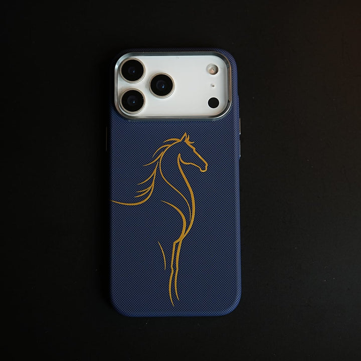 FRATO iPhone 17 Series Aramid Design Hard Pc Case for iPhone 17 Pro Max | MagSafe Cover | Horse