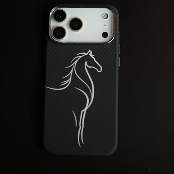 FRATO iPhone 17 Series Aramid Design Hard Pc Case for iPhone 17 Pro Max | MagSafe Cover | Horse