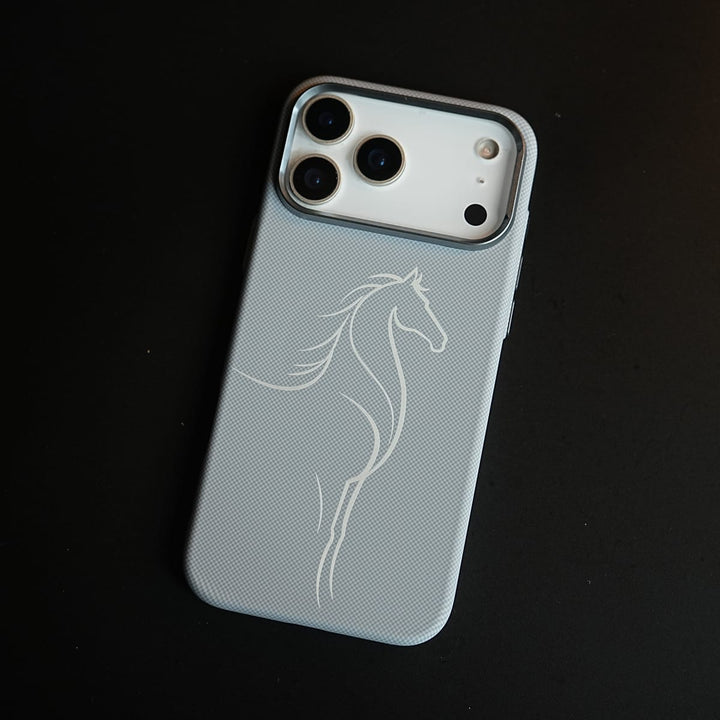 FRATO iPhone 17 Series Aramid Design Hard Pc Case for iPhone 17 Pro Max | MagSafe Cover | Horse
