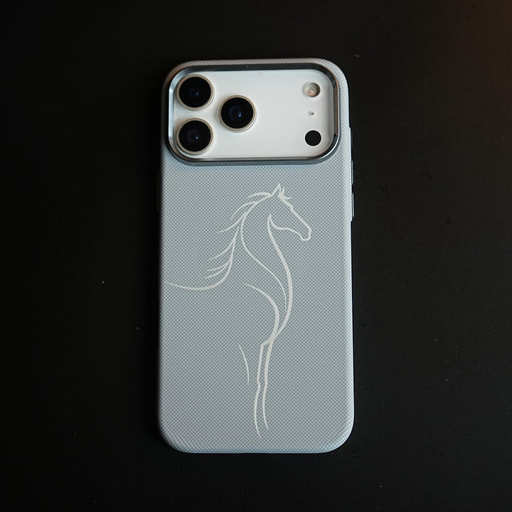 FRATO iPhone 17 Series Aramid Design Hard Pc Case for iPhone 17 Pro Max | MagSafe Cover | Horse