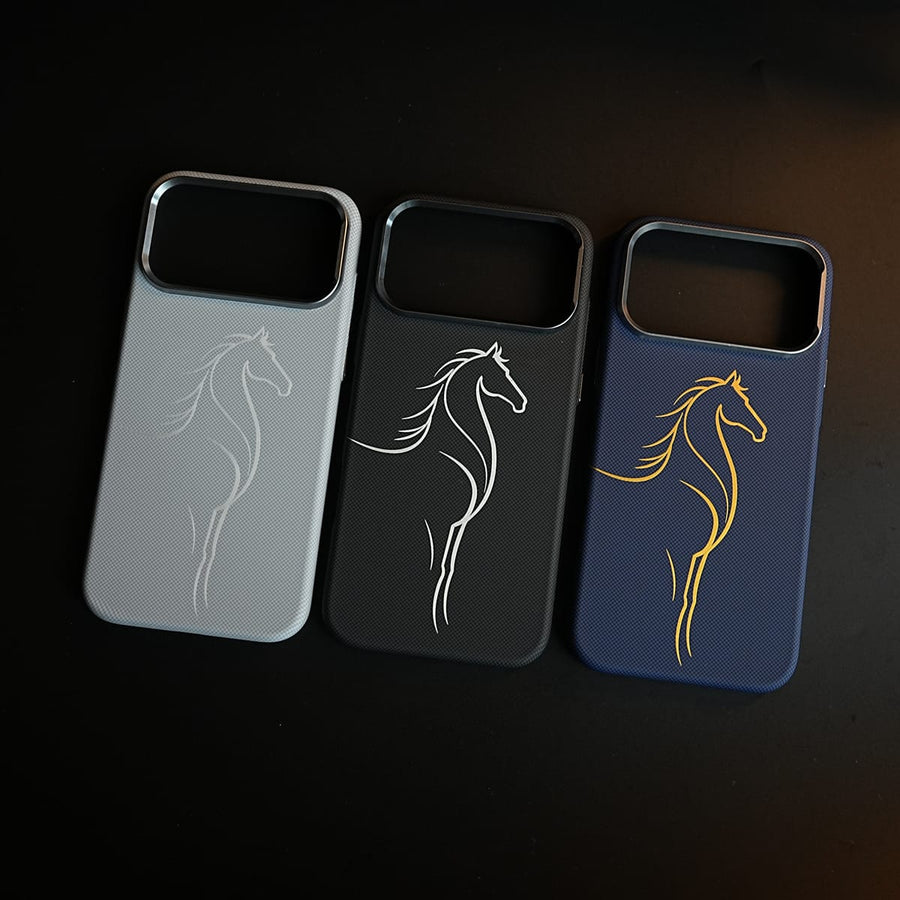 FRATO iPhone 17 Series Aramid Design Hard Pc Case for iPhone 17 Pro Max | MagSafe Cover | Horse