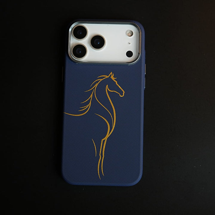 FRATO iPhone 17 Series Aramid Design Hard Pc Case for iPhone 17 Pro Max | MagSafe Cover | Horse
