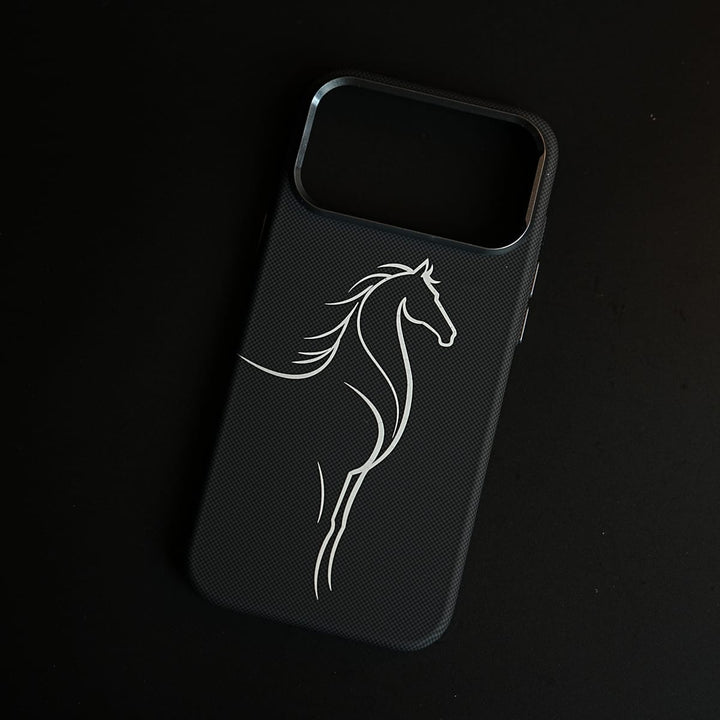 FRATO iPhone 17 Series Aramid Design Hard Pc Case for iPhone 17 Pro Max | MagSafe Cover | Horse