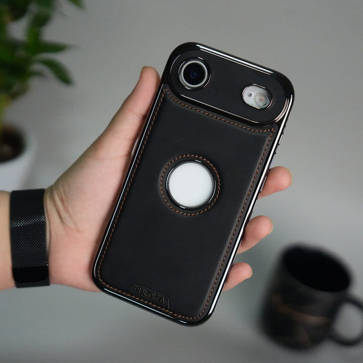FRATO iPhone 17 Series Black iPhone 17 Air Leather Case