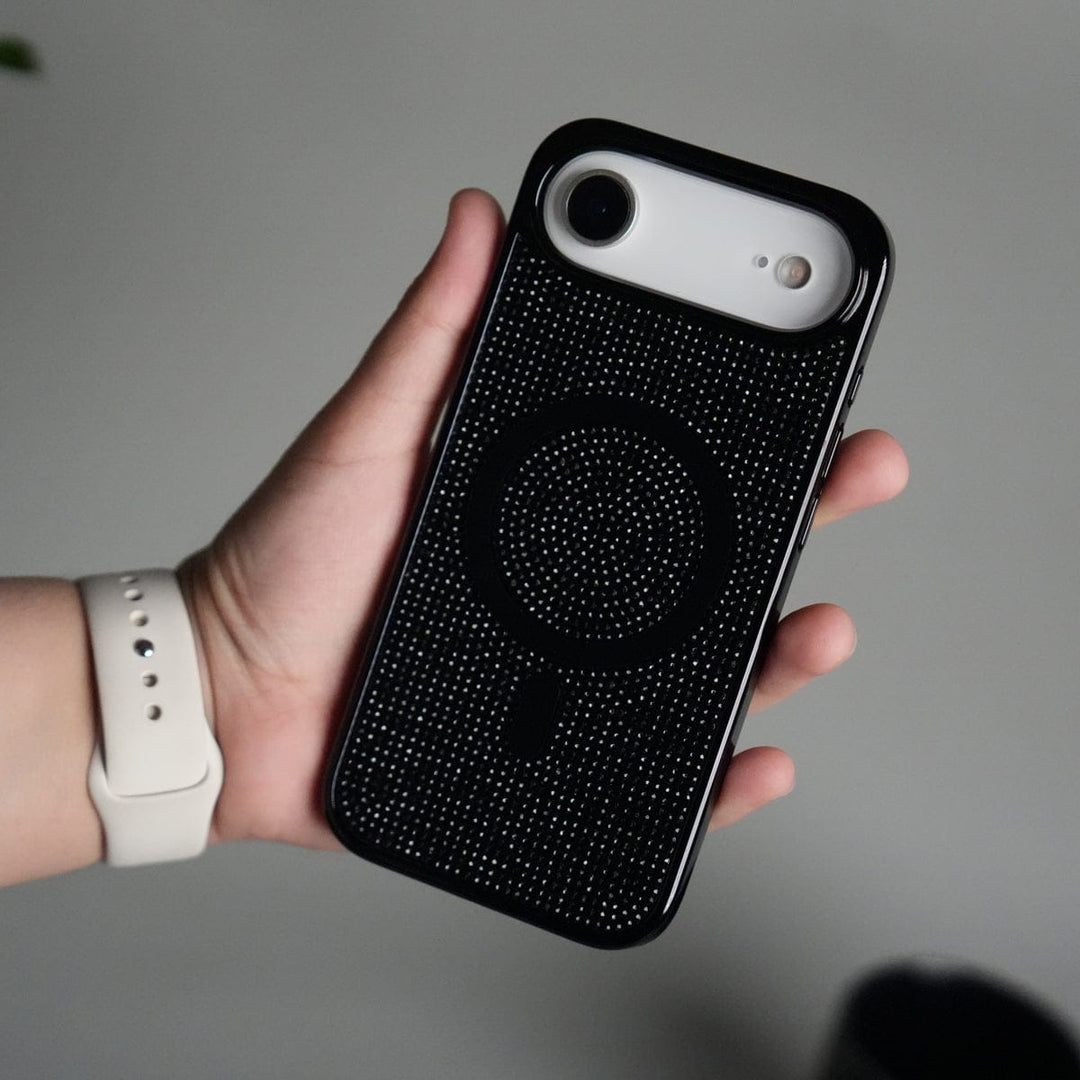 FRATO iPhone 17 Series Black iPhone 17 Air Luxury Diamond Case Cover With MagSafe