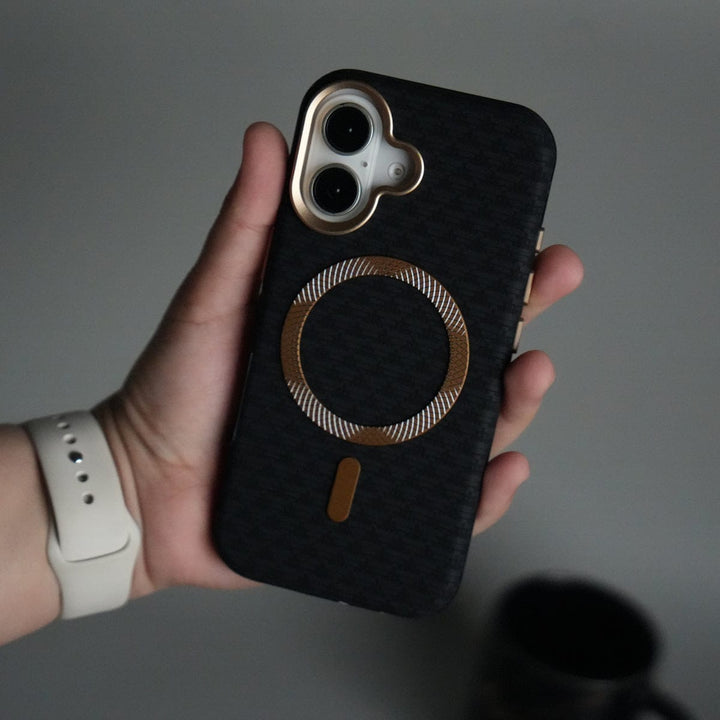 FRATO iPhone 17 Series Black iPhone 17 Elite Leather-Texture Case Cover