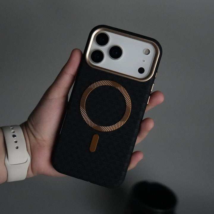 FRATO iPhone 17 Series Black iPhone 17 Pro Max Elite Leather-Texture Case Cover