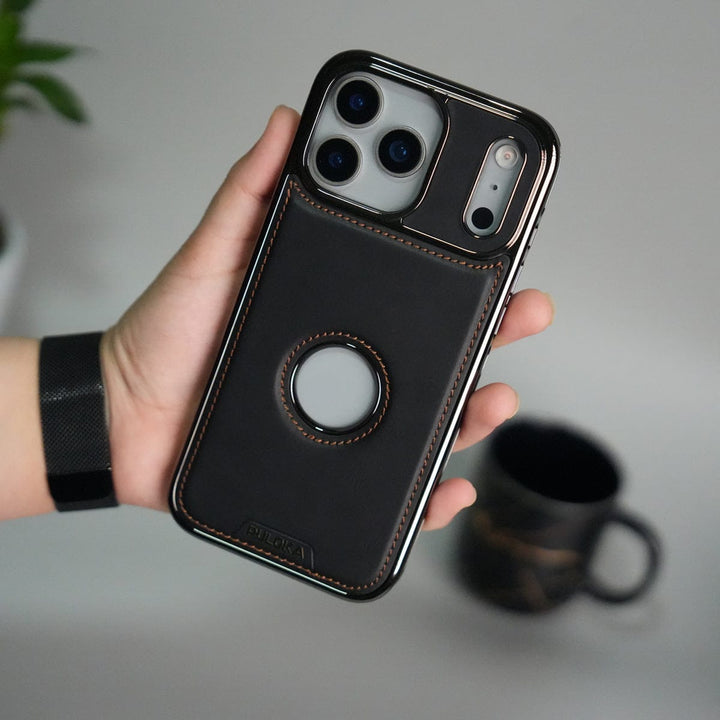FRATO iPhone 17 Series Black iPhone 17 Pro Max Leather Case