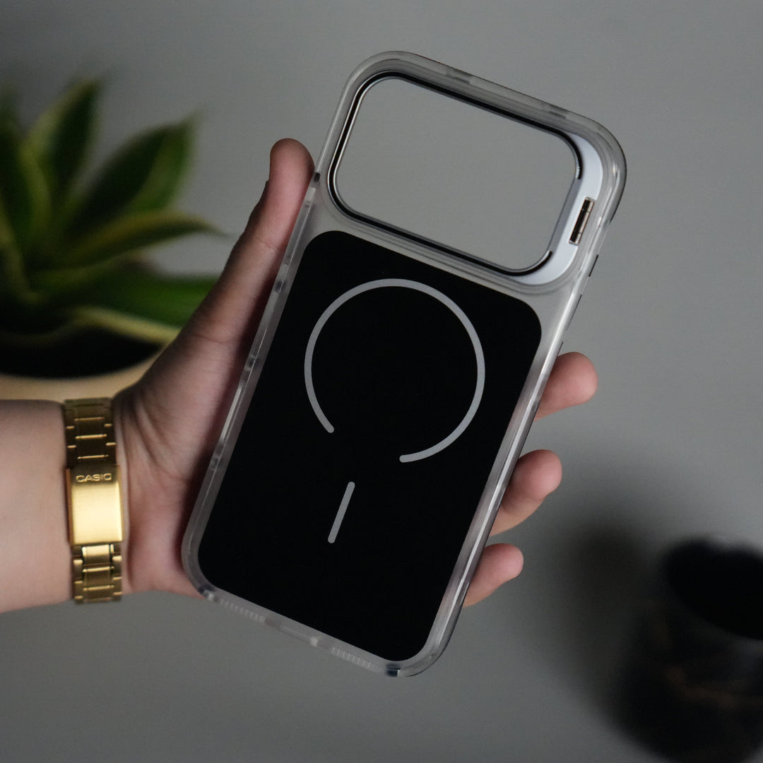 FRATO iPhone 17 Series Black iPhone 17 Pro Max MagSafe Case with Metal Camera Stand | Slim &amp; Shockproof Protection