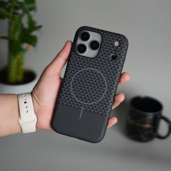 FRATO iPhone 17 Series Black iPhone 17 Pro Max Woven Pattern MagSafe Case for  | Textured Grip | Shockproof Protection