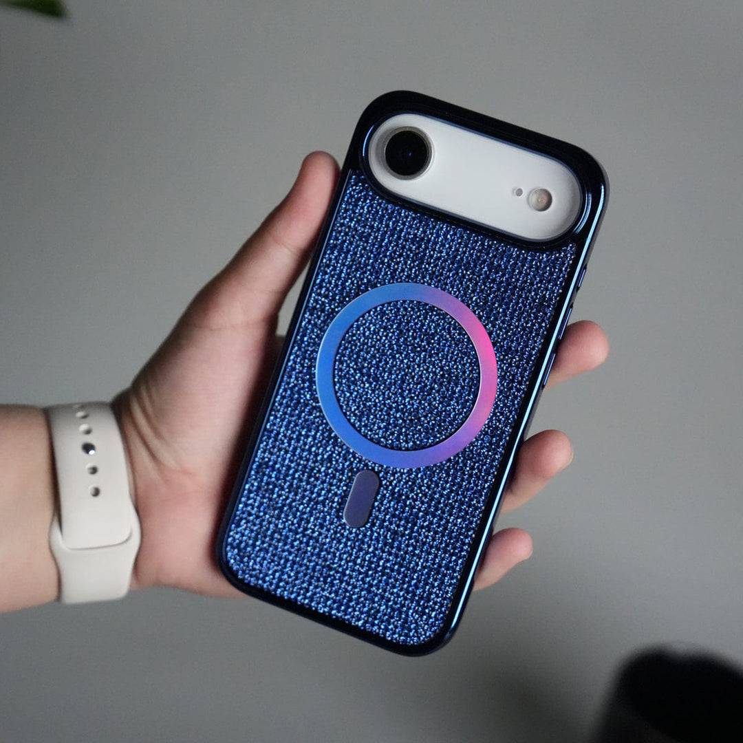 FRATO iPhone 17 Series Blue iPhone 17 Air Luxury Diamond Case Cover With MagSafe