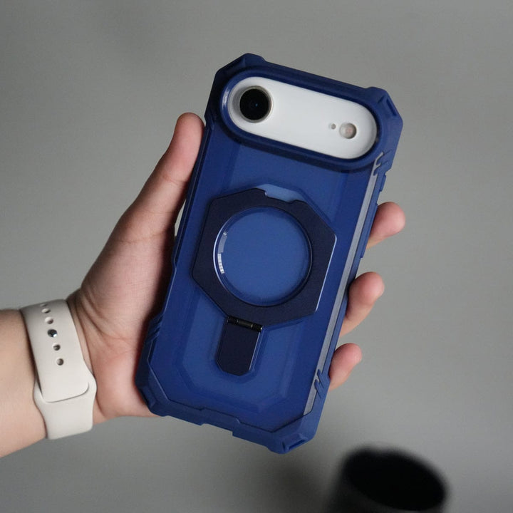 FRATO iPhone 17 Series Blue iPhone 17 Air – Rugged Armor MagSafe Case with Metal Kickstand