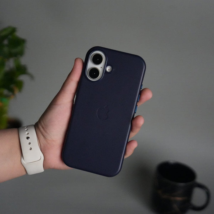 FRATO iPhone 17 Series Blue iPhone 17 MagSafe PU Leather Back Cover | Premium PU Leather | Slim &amp; Elegant Hard Case