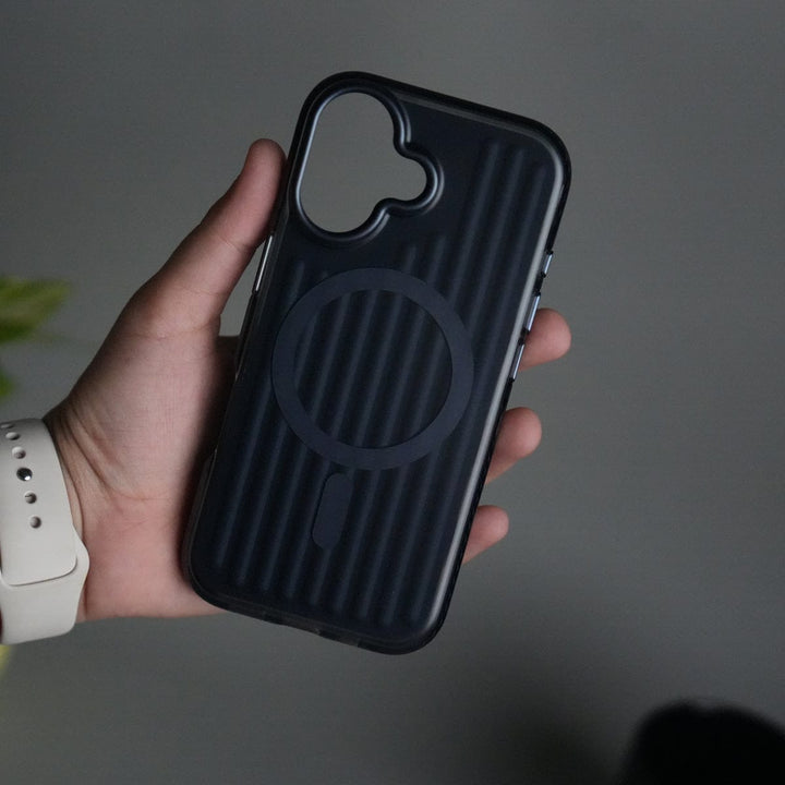 FRATO iPhone 17 Series Blue iPhone 17 MagSafe Suitcase Design Case | Shockproof Ribbed Texture Back Cover
