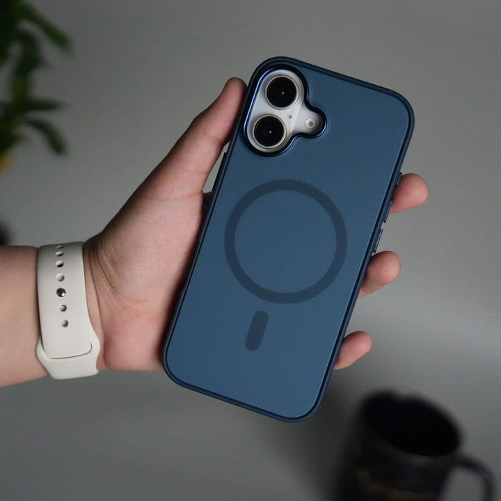 FRATO iPhone 17 Series Blue iPhone 17 Matte MagSafe Case | Electroplated Camera Frame | Shockproof Back Cover