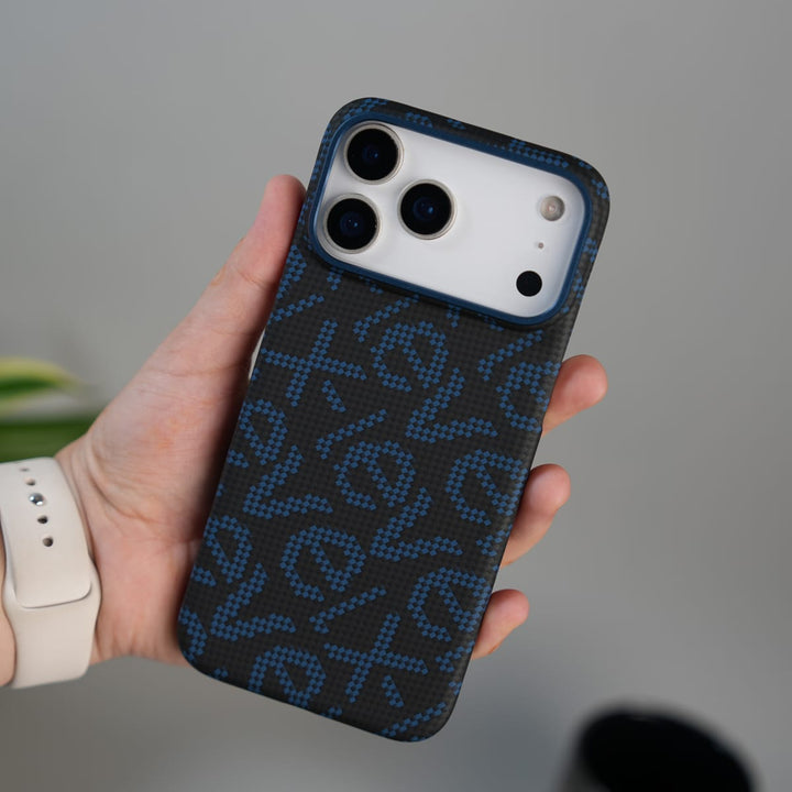 FRATO iPhone 17 Series Blue iPhone 17 Pro Max Ultra-Thin Carbon Fiber Texture Hard Pc MagSafe Case | Lightweight Back Cover