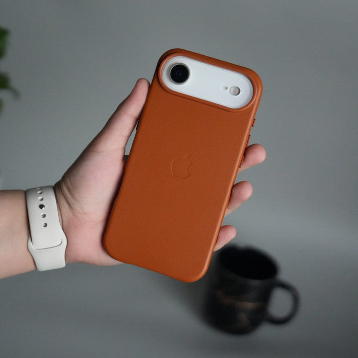 FRATO iPhone 17 Series Brown iPhone 17 Air MagSafe PU Leather Back Cover | Premium PU Leather | Slim &amp; Elegant Hard Case