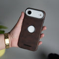 iPhone 17 Air PU Leather Logo Cut MagSafe Case | Metal Camera Frame with Premium Finish