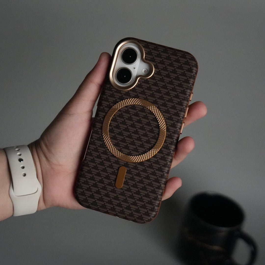 FRATO iPhone 17 Series Brown iPhone 17 Elite Leather-Texture Case Cover