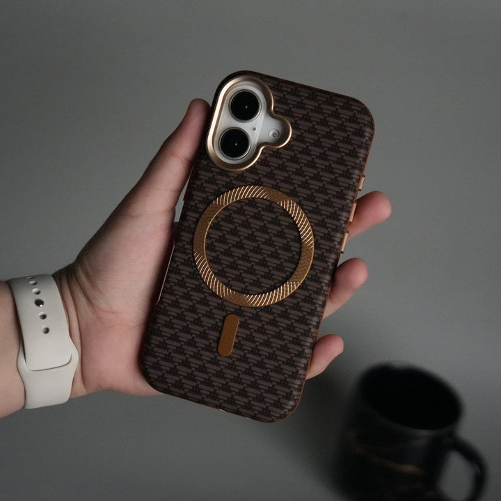 FRATO iPhone 17 Series Brown iPhone 17 Elite Leather-Texture Case Cover