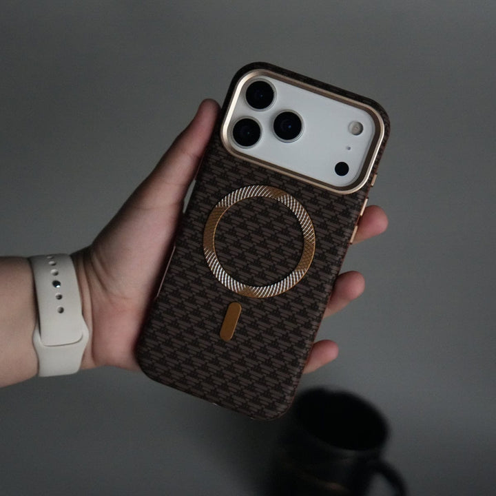 FRATO iPhone 17 Series Brown iPhone 17 Pro Max Elite Leather-Texture Case Cover