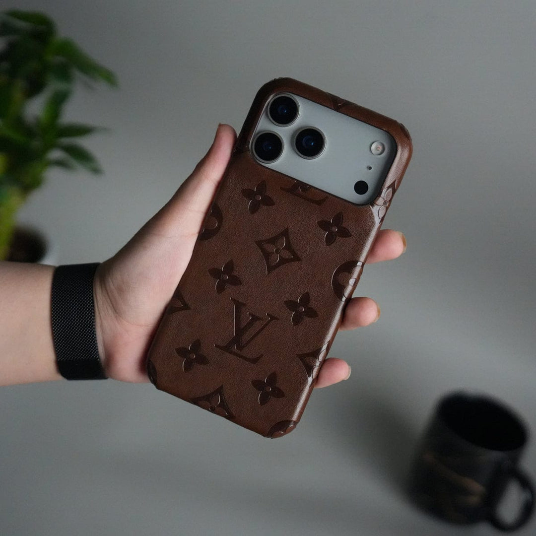 FRATO iPhone 17 Series Brown iPhone 17 Pro Max Luxury PU Leather Fashion Brand Case Cover