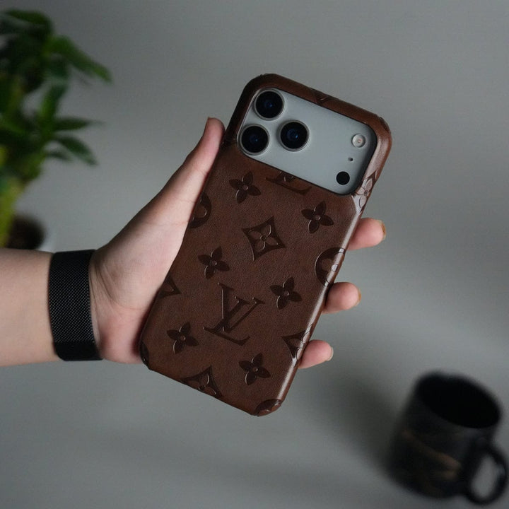 FRATO iPhone 17 Series Brown iPhone 17 Pro Max Luxury PU Leather Fashion Brand Case Cover