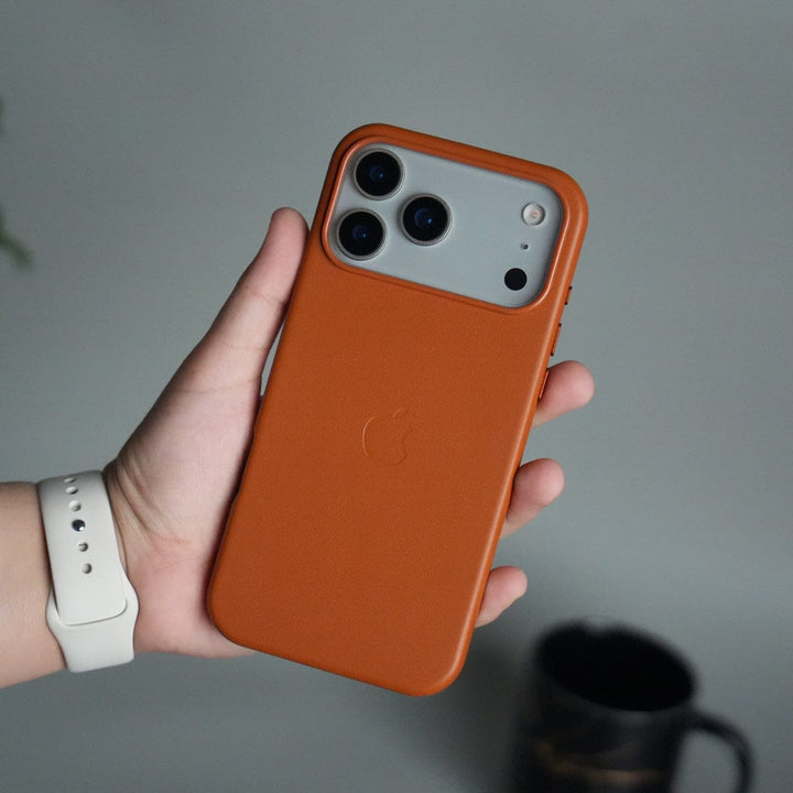 FRATO iPhone 17 Series Brown iPhone 17 Pro Max MagSafe PU Leather Back Cover | Premium PU Leather | Slim &amp; Elegant Hard Case