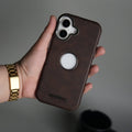 iPhone 17 PU Leather Logo Cut MagSafe Case | Metal Camera Frame with Premium Finish