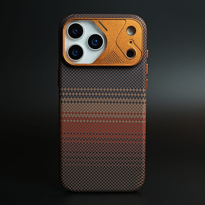 FRATO iPhone 17 Series BrownRed Armid Designer MagSafe Case for 17 Pro Max with Metal Camera Protection