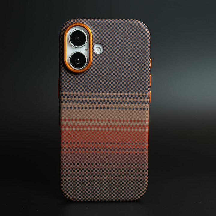FRATO iPhone 17 Series BrownRed Armid Designer MagSafe Case for 17 with Metal Camera Protection