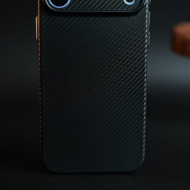 FRATO iPhone 17 Series CarbonEdge Ultra-Thin iPhone Case with Metal Buttons | Carbon Fiber Texture Slim Back Cover