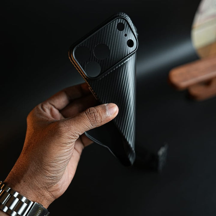 FRATO iPhone 17 Series CarbonEdge Ultra-Thin iPhone Case with Metal Buttons | Carbon Fiber Texture Slim Back Cover