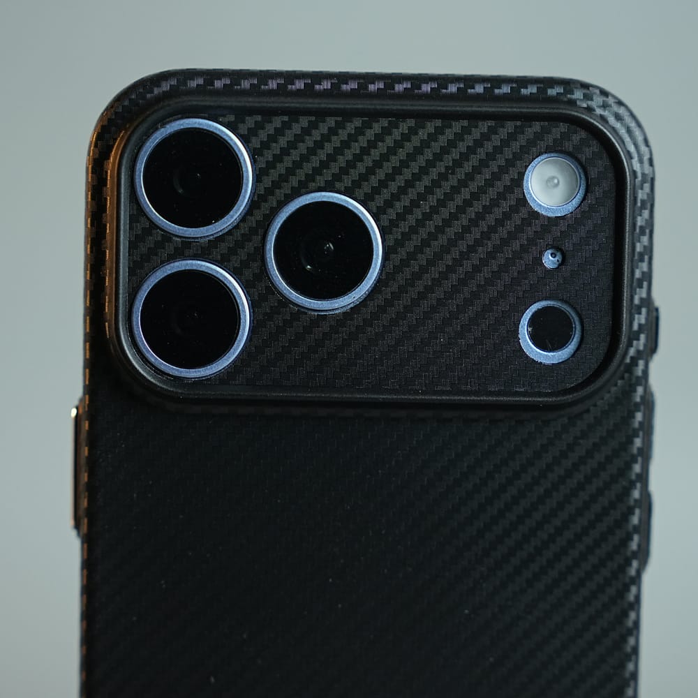 FRATO iPhone 17 Series CarbonEdge Ultra-Thin iPhone Case with Metal Buttons | Carbon Fiber Texture Slim Back Cover