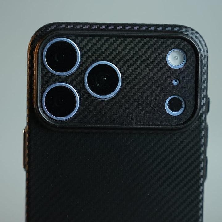 FRATO iPhone 17 Series CarbonEdge Ultra-Thin iPhone Case with Metal Buttons | Carbon Fiber Texture Slim Back Cover