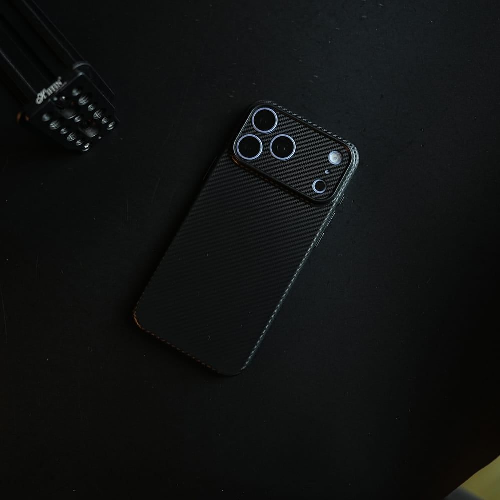 FRATO iPhone 17 Series CarbonEdge Ultra-Thin iPhone Case with Metal Buttons | Carbon Fiber Texture Slim Back Cover