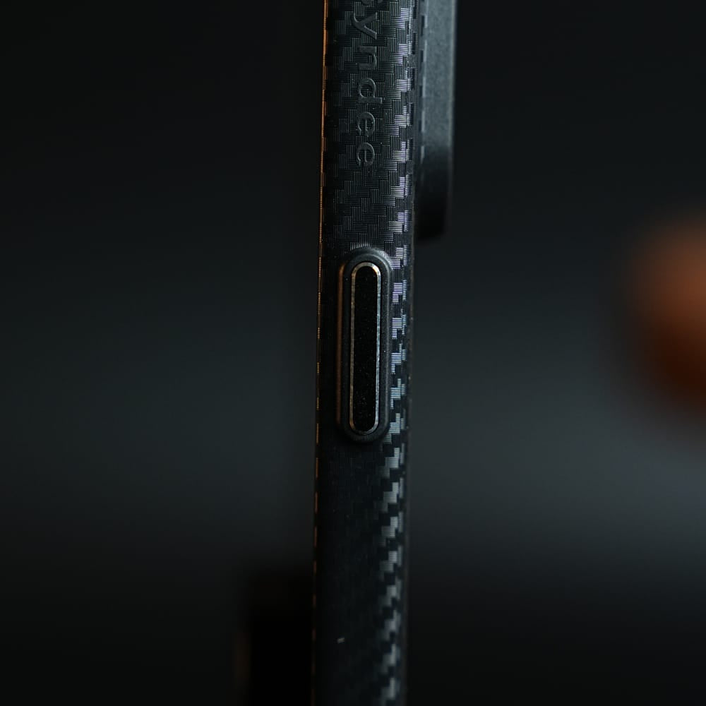 FRATO iPhone 17 Series CarbonEdge Ultra-Thin iPhone Case with Metal Buttons | Carbon Fiber Texture Slim Back Cover
