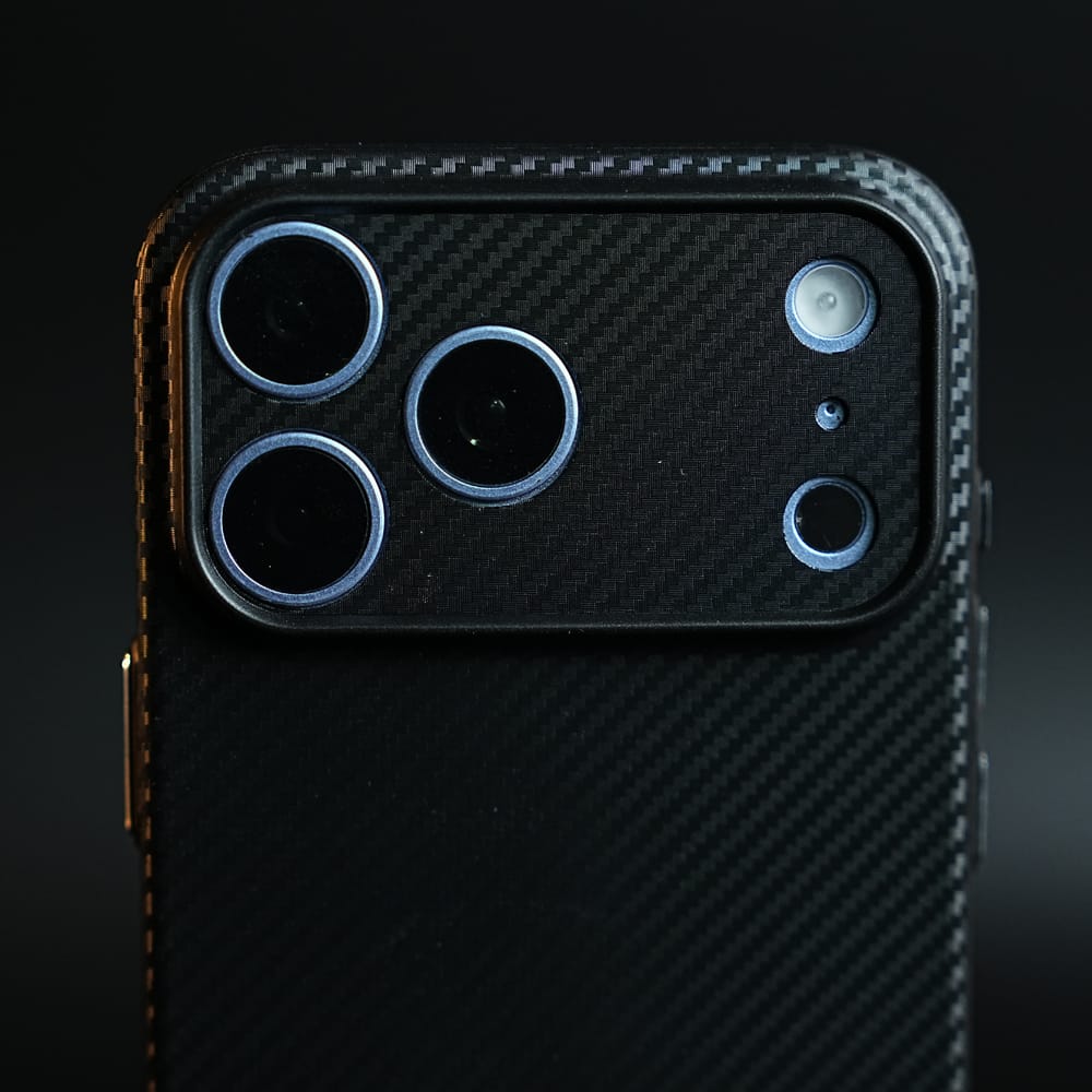 FRATO iPhone 17 Series CarbonEdge Ultra-Thin iPhone Case with Metal Buttons | Carbon Fiber Texture Slim Back Cover