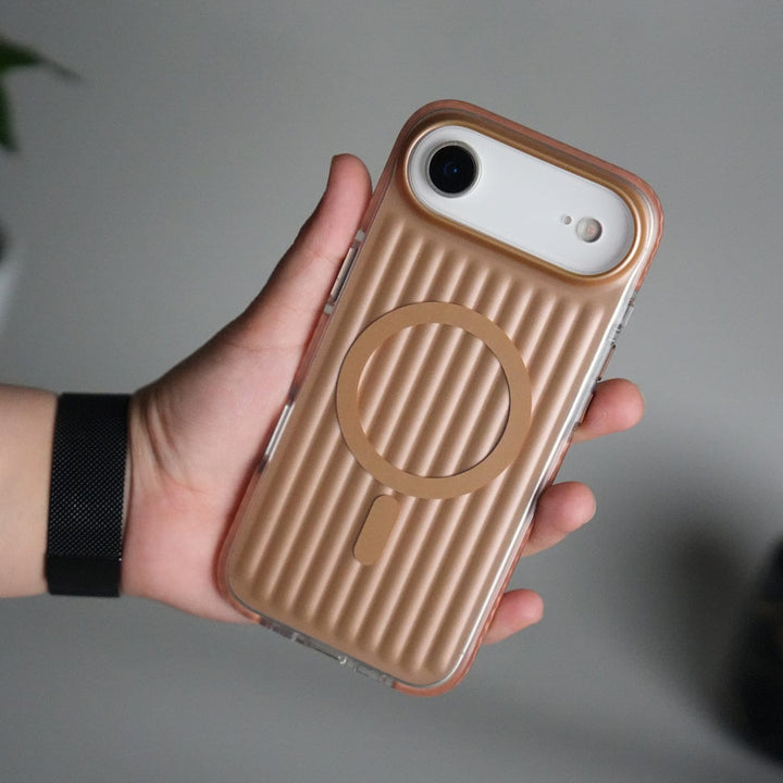 FRATO iPhone 17 Series Desert Gold iPhone 17 Air MagSafe Suitcase Design Cover | Shockproof Ribbed Back Cover
