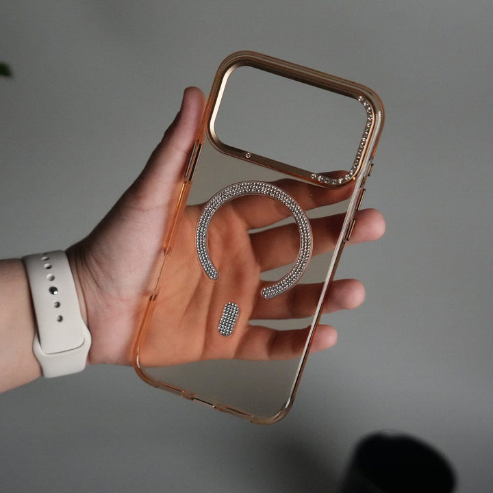 FRATO iPhone 17 Series Desert iPhone 17 Pro Max Luxury Diamond MagSafe Case | Crystal Clear Back Cover with Rhinestone Metal Camera Guard