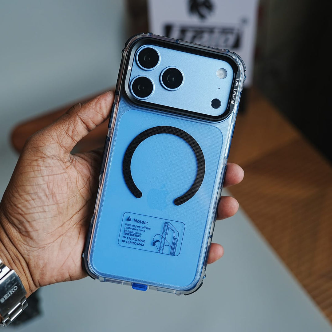 FRATO iPhone 17 Series Foldable Camera Frame Stand Case for 17 Series | Magnetic Transparent Protective Cover
