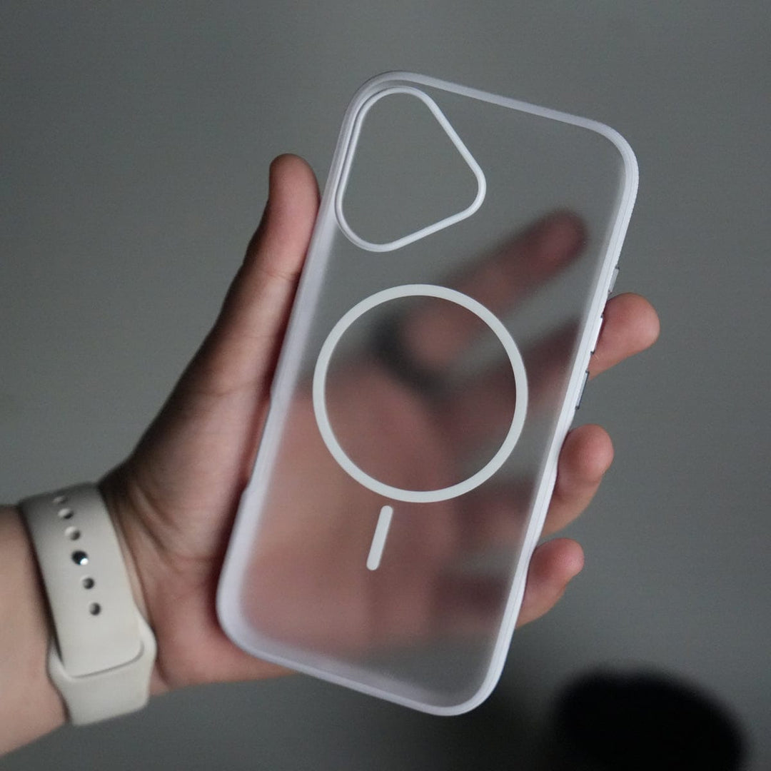 FRATO iPhone 17 Series Frosted White iPhone 17 Soft Touch MagSafe Case | Matte Finish with Color Camera Frame